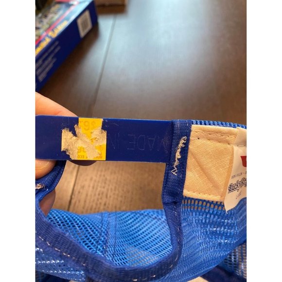 VIntage 80s ATLANTA BRAVES Blue AJD Made USA Baseball mesh snapback hat cap NOS - Picture 7 of 8